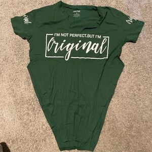 On Fire Dark Green Tee with White 'Original' Script